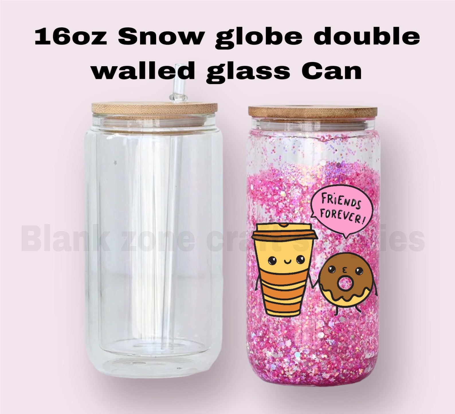 16OZ SNOW GLOBE Glass Can Blank Etsy