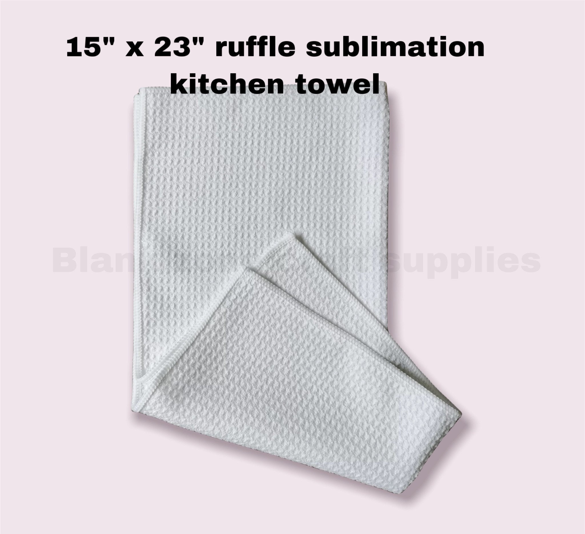 4 Piece Sublimation Embroidery Blanks 100% Polyester Waffle Weave 16 x 24  White Towels Kitchen Bathroom Sports Gym