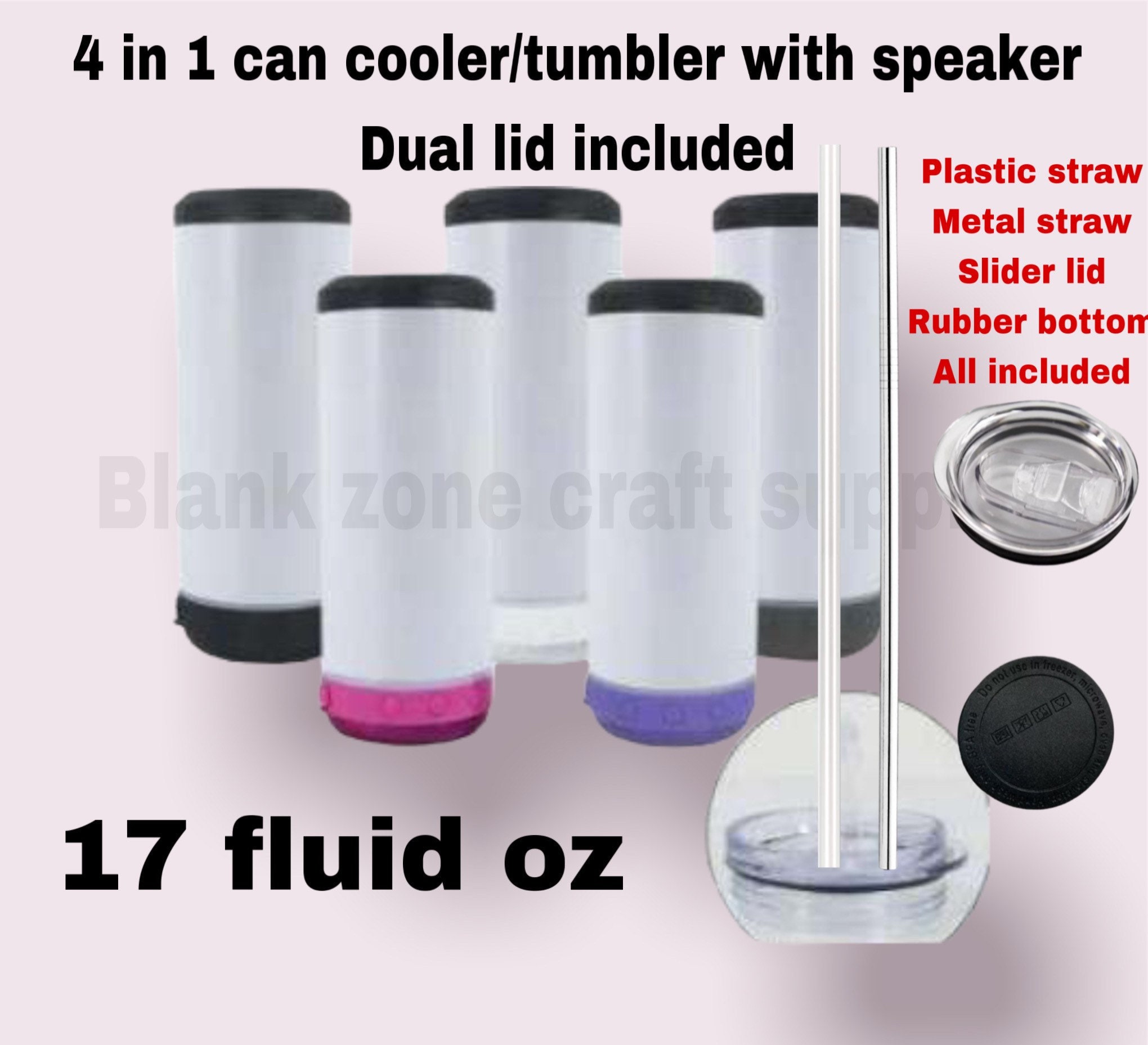 4 in 1 SUBLIMATABLE SPEAKER CAN COOLER