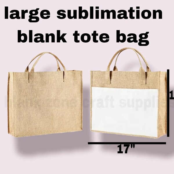 Large sublimation blank tote bag