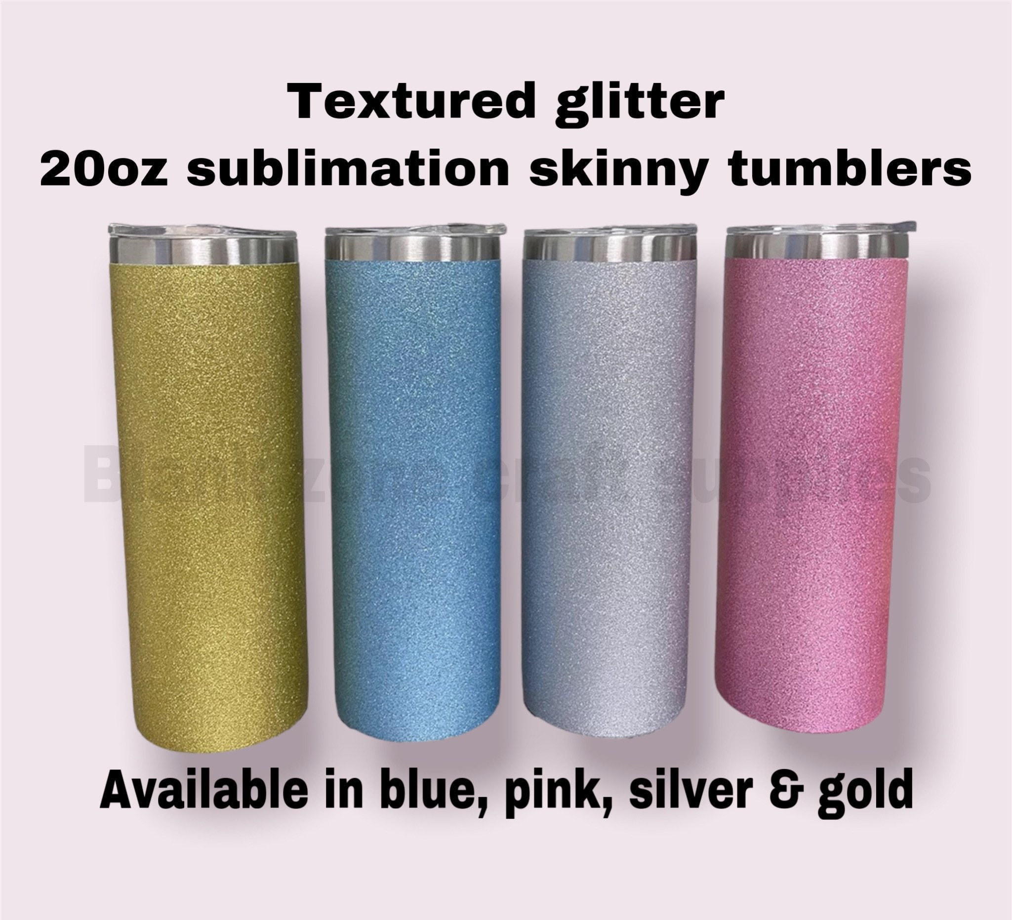 20oz Textured Glitter Tumbler, Skinny, Sublimation