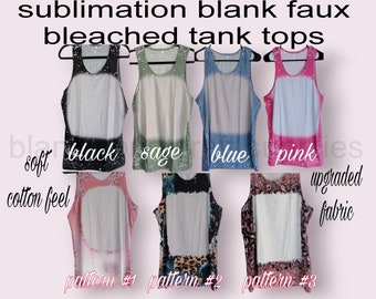 Faux bleached sublimation tanktop