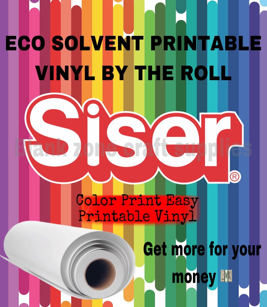 US Stock 19.7 x 98' Roll Eco-Solvent Printable Heat Transfer Vinyl White  Color