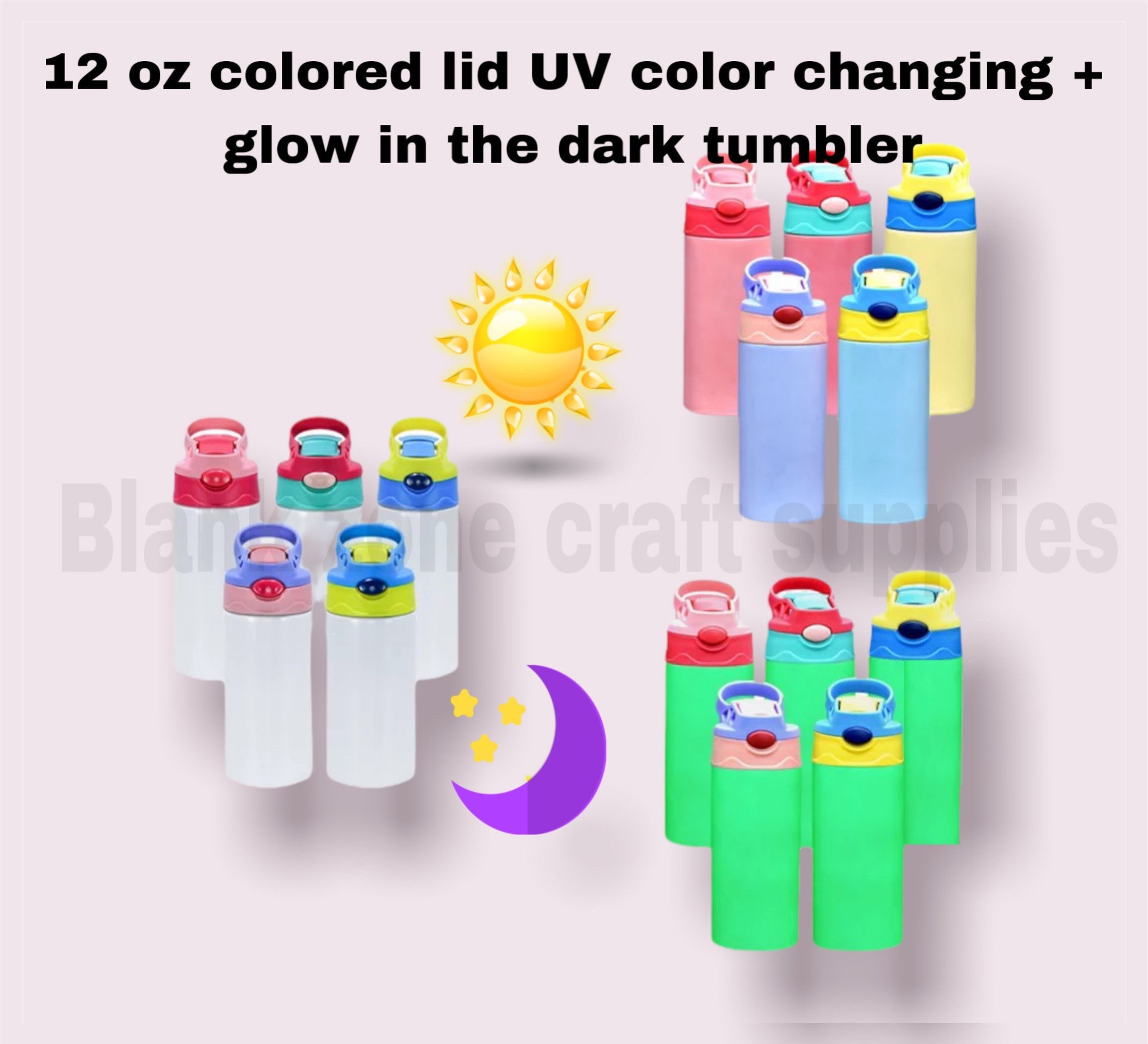 12OZ/ 350ML Sublimation UV Color Changing And Glow In The Dark Straigh – We  Sub'N