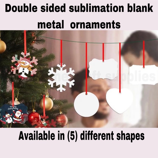 Sublimation blank metal double sided ornaments