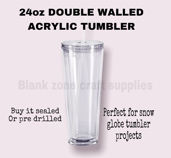 24 Oz Clear Acrylic Tumbler Etsy
