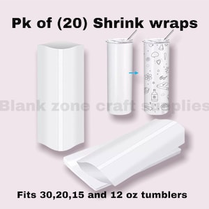 50x Pack_ Sublimation Shrink Wraps Sleeve for All Sizes of
