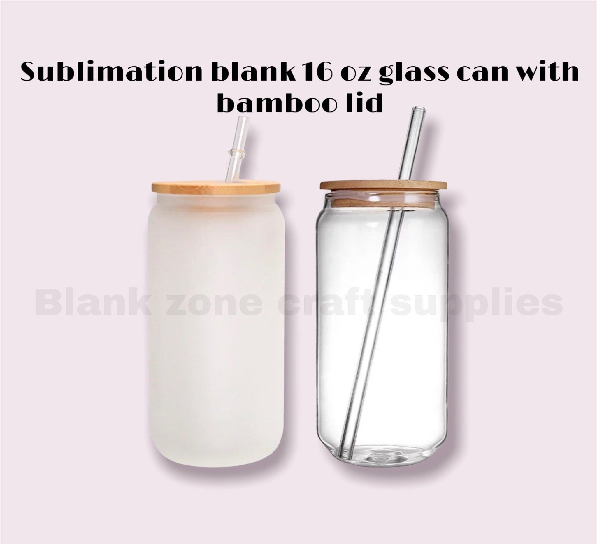 Glass can with bamboo lid - Blanks Collection