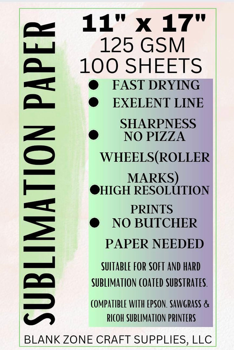 125 GSM SUBLIMATION PAPER Etsy