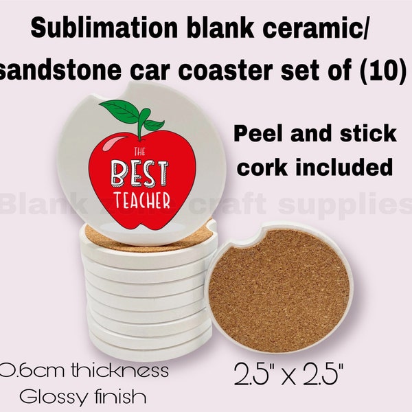 set of (10) CERAMIC CAR coaster BLANKS