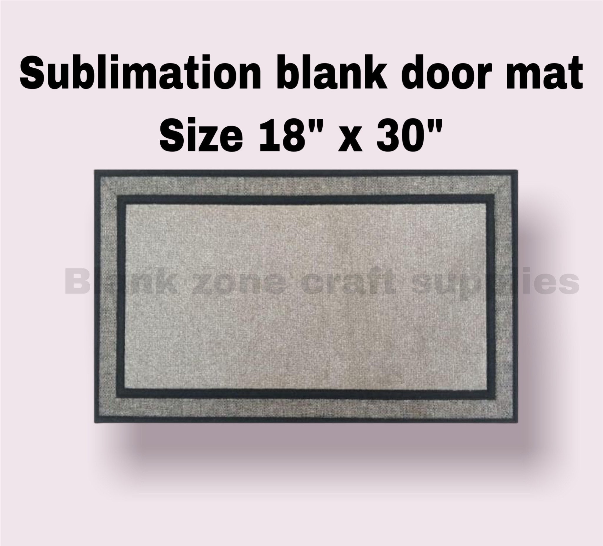 TrendMakers SMALL BEIGE/BLACK NON SLIP DOOR MAT RUBBER BACKED PVC EDGED KITCHEN MAT 40 X 60 CM 