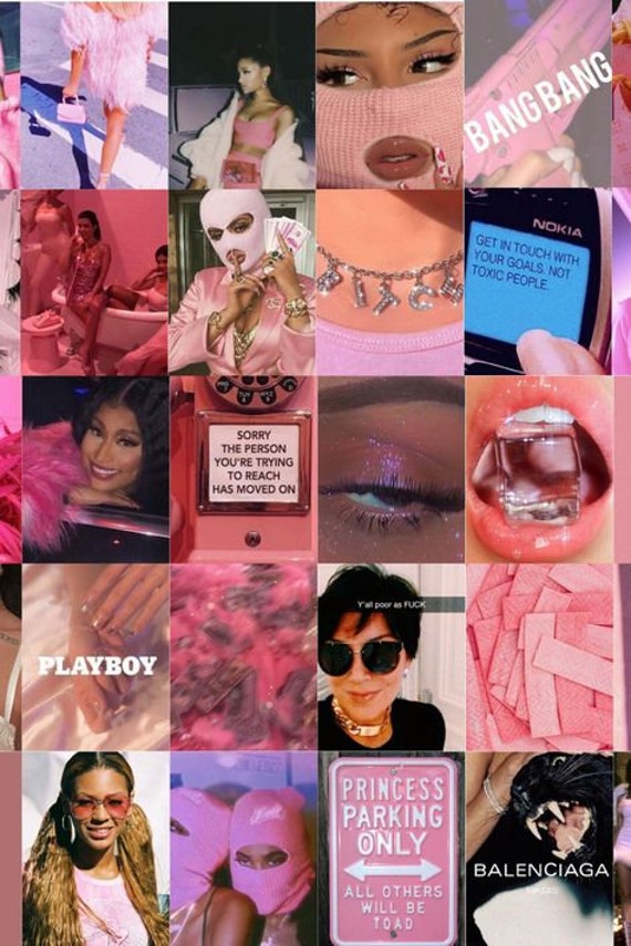 40 PINK BOUJEE BADDIE Collage Aesthetic. Trendy Vogue -  Sweden