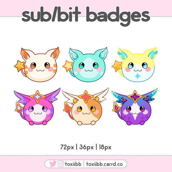 6x Cute Kawaii Dango League of Legends Sub/Bit Badges / Youtube / Discord