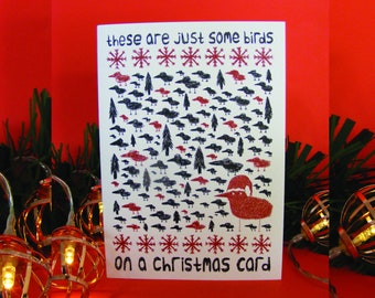 Just Some Birds - Christmas Card - Greeting - A6 - Illustration - Art - Weird - Absurd - Strange - Funny - Silly - Surreal - Xmas - Seasonal