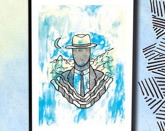 Incoming HANDSIGNED A4 Giclee Fine Art Print - Surreal - Absurd - Weird - Trippy - Illustration - Art - Strange - Quirky - Dystopian