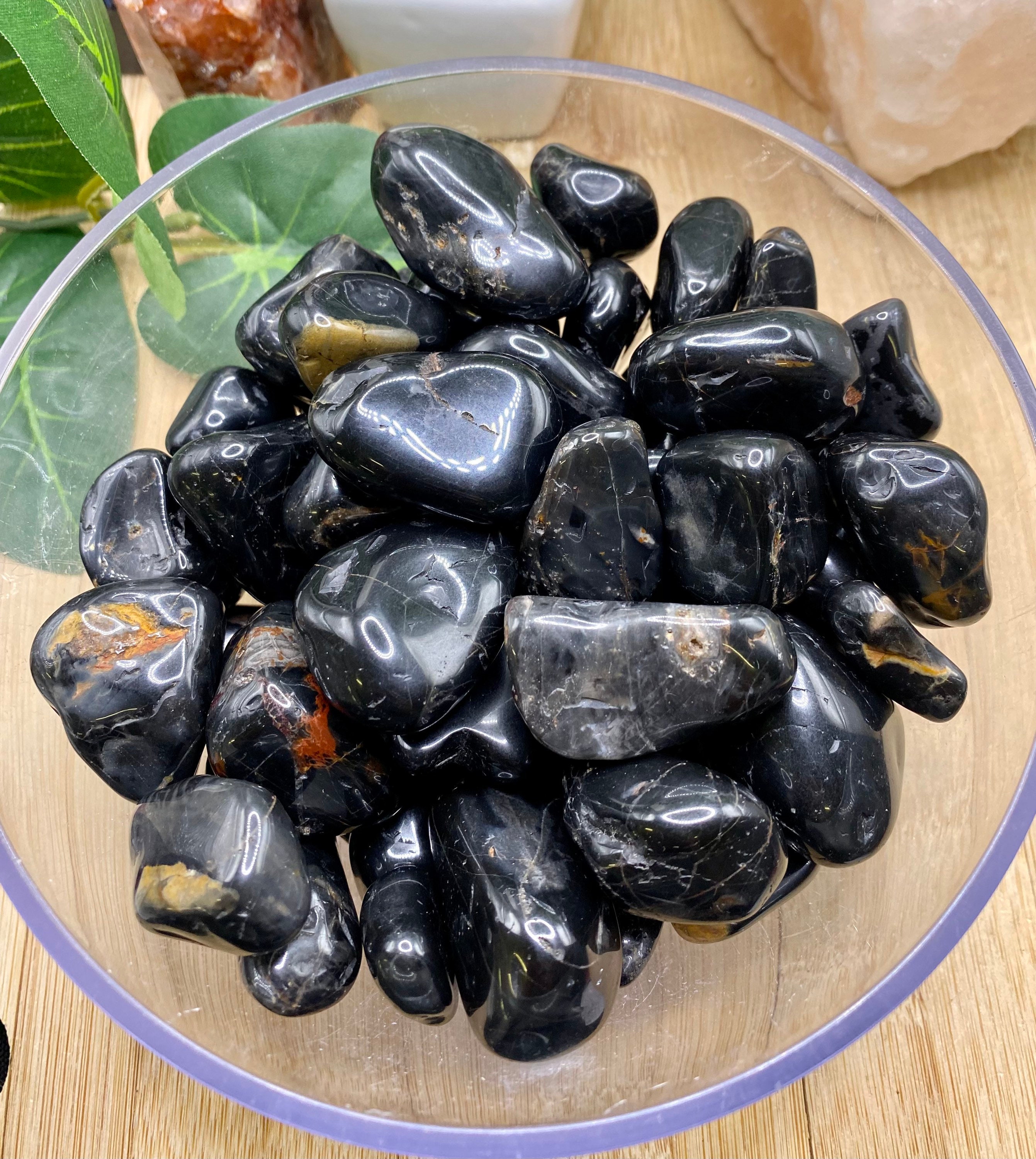 1lb of Tumbled Large Black Onyx (33mm-50mm) - Kids Love Rocks