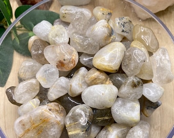 2.2 lbs Beautiful Rutilated Quartz tumbled stones from Brazil  Kilogram Lots Wholesale