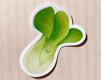 Bok choy vinyl sticker | cute smiling bok choy vegetable