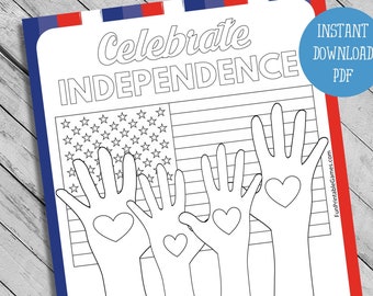 4th of July Coloring Page | Celebrate Independence | USA Holiday Printable | Fourth of July Party Game | Patriotic US Coloring for Kids