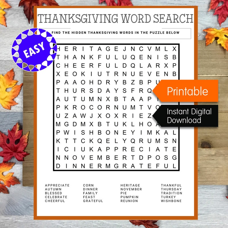Thanksgiving Games Printable Bundle, 9 Thanksgiving Party Games, Fall ...