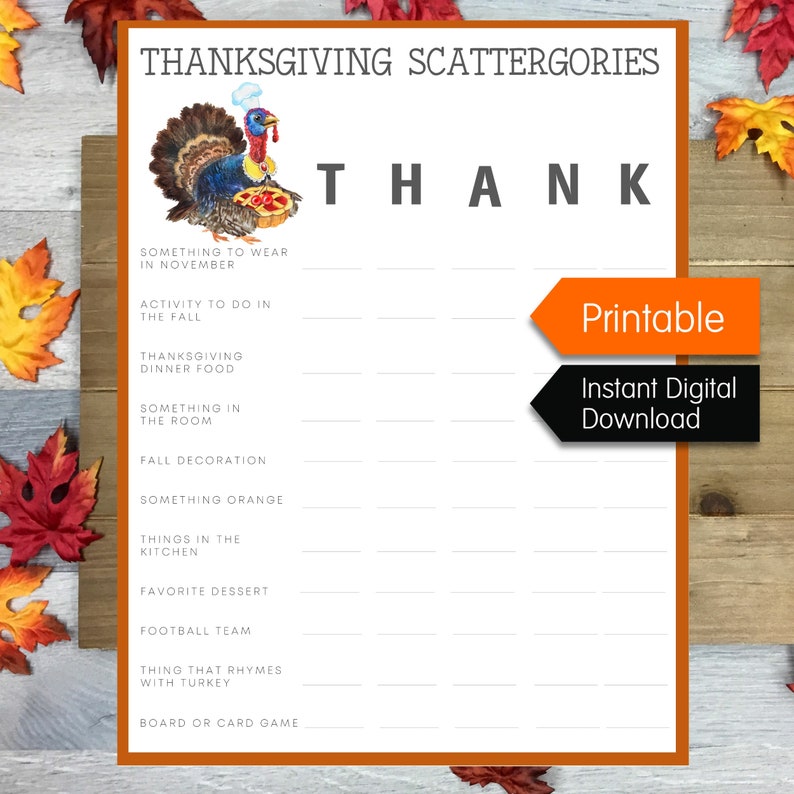 Thanksgiving Games Printable Bundle, 9 Thanksgiving Party Games, Fall ...