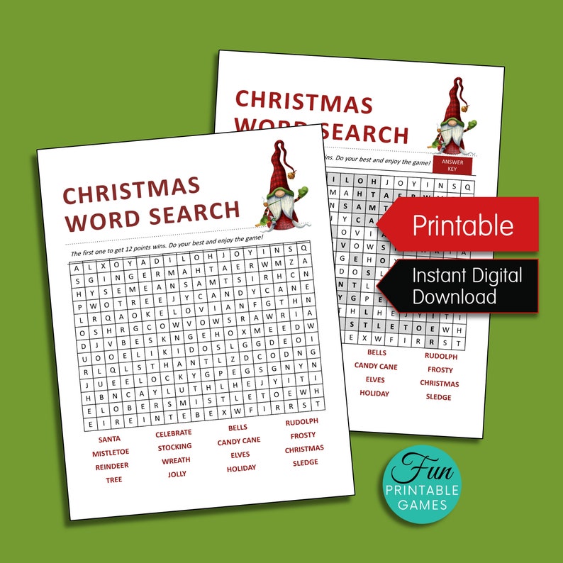 Christmas Games Printable Pack, 10 Christmas Party Games With Answers ...
