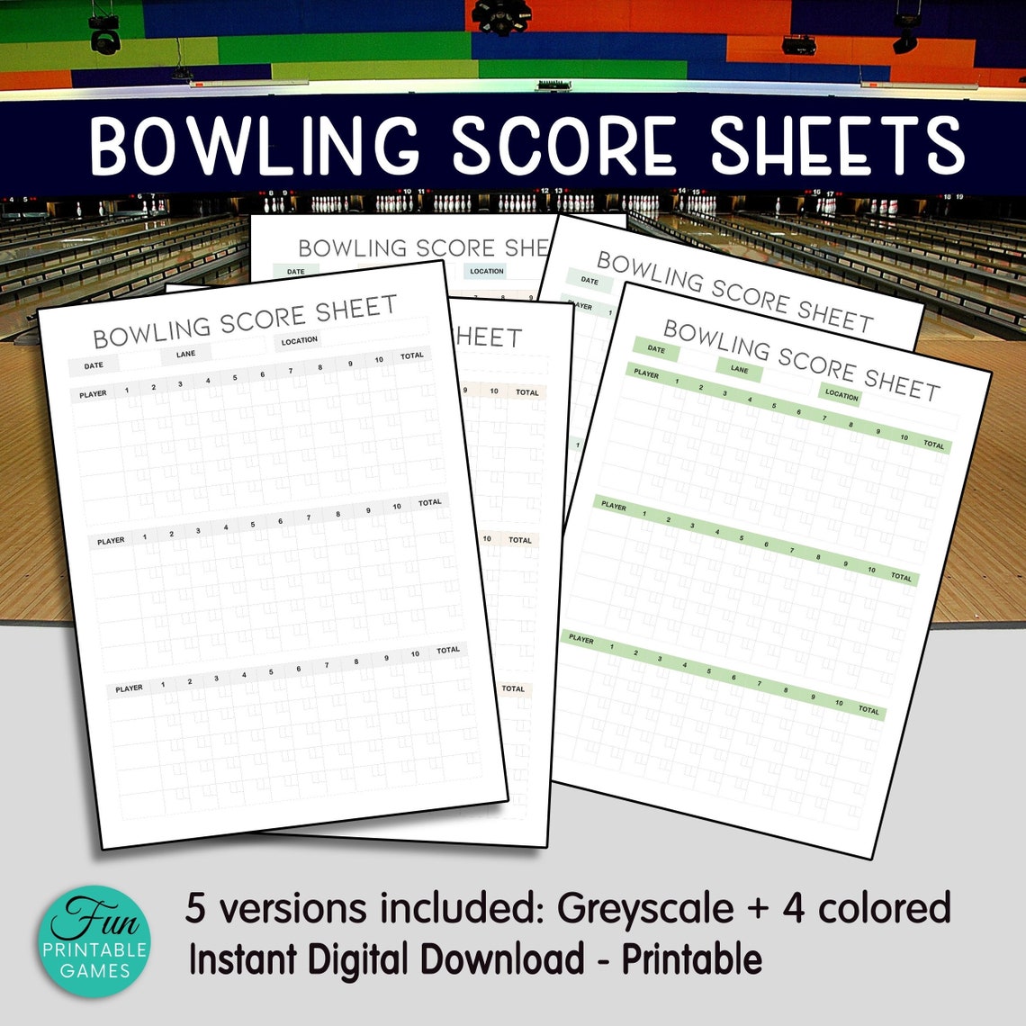 Bowling Score Sheets Printable Bowling Score Keeper Template for Teams