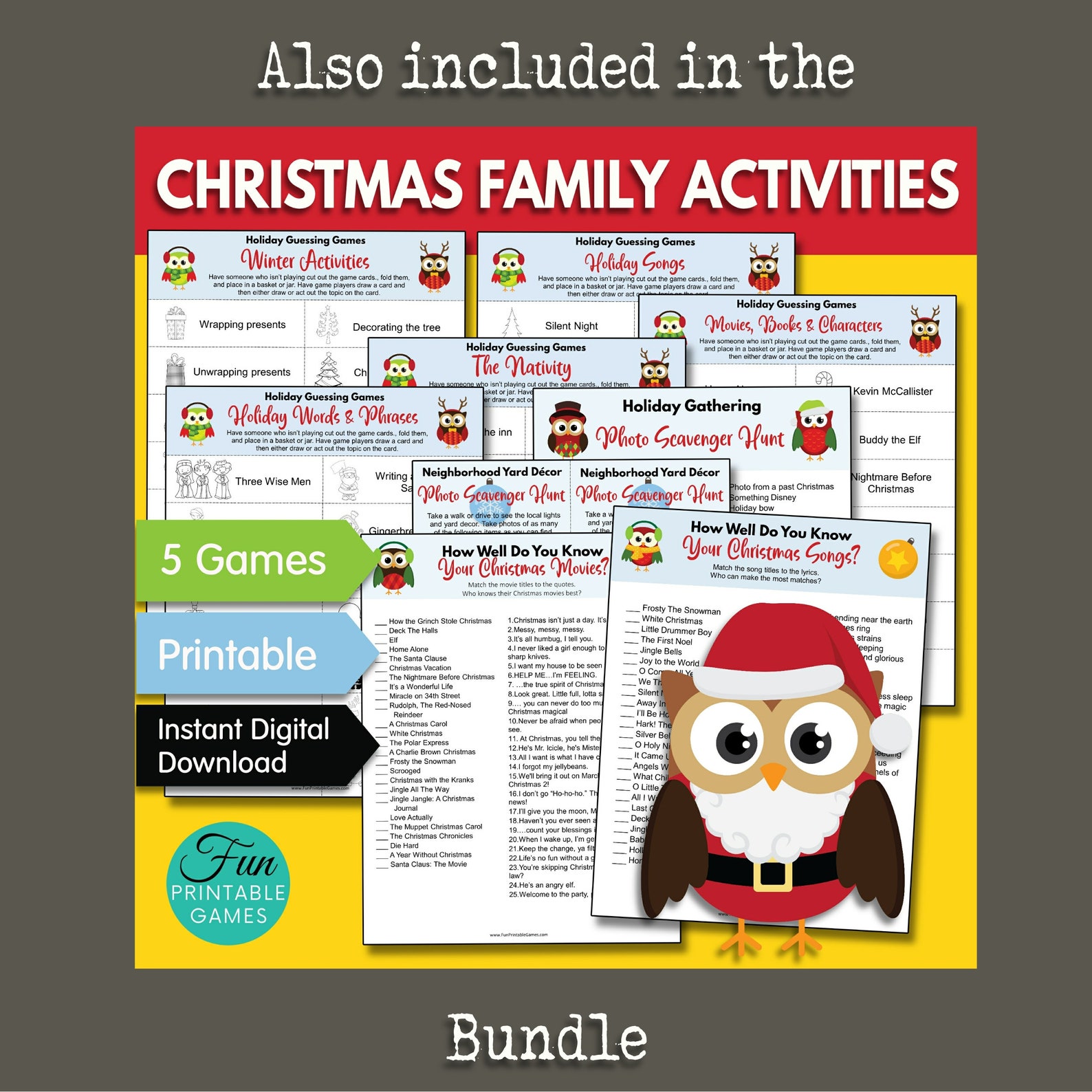 Christmas Movie Quotes Quiz Printable Game With Answer, Christmas