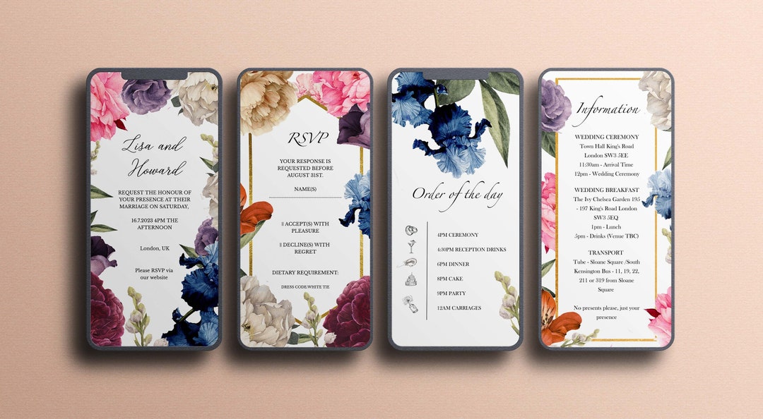 Purple and Blue Evite Template, Wedding Invitation Digital, Evitation ...