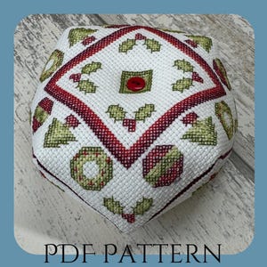 Pdf-patroon - Biscornu/Scissor Fob - Kerstmis