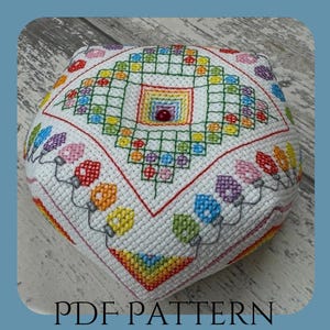 PDF-Muster - Biscornu/Scherenanhänger - Regenbogenlichter