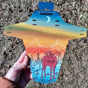 Moose Sunset - Mountain Bike Fender - Durable Front Fork Custom GroundKeeper Fender