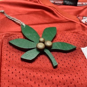 buckeye ornament // buckeye leaf // wooden buckeye ornament