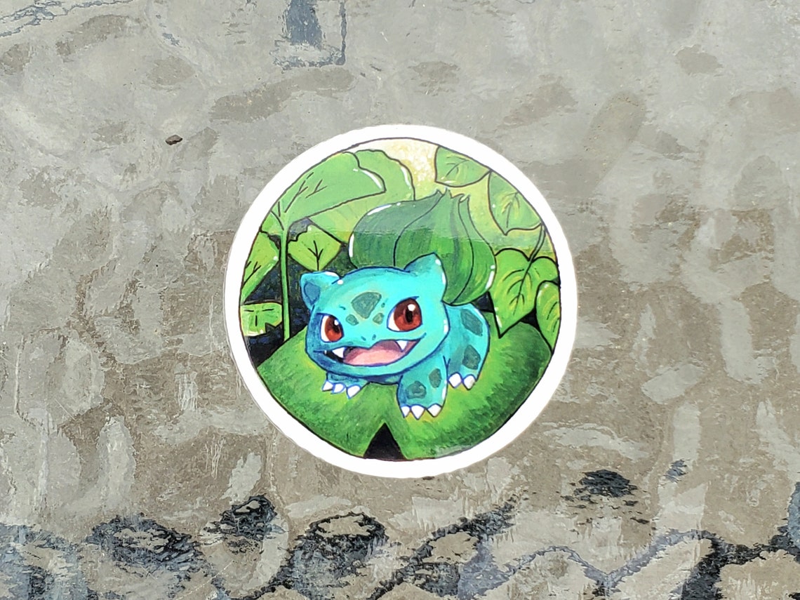 Bulbasaur Clear Vinyl Sticker Cute Pokemon Bulbasaur Vinyl Stickers ...