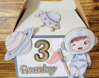 Astronaut Birthday Gable Box, Space Party Favor