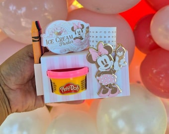 Recuerdos de fiesta de cumpleaños de Minnie, caja de actividades para colorear de cumpleaños para niños, actividad para colorear de Minnie para niños, caja de actividades con plastilina y crayones.