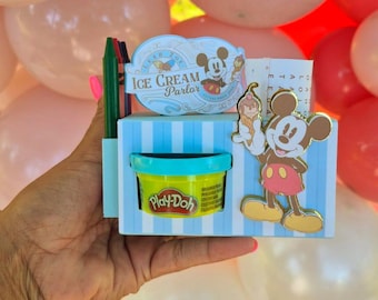 Micky Geburtstags-Gastgeschenke, Ausmalbox Geburtstag für Kinder, Mickey Färbung Kinderaktivität, Play-Doh und Buntstifte Aktivitätsbox.
