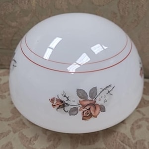 Vintage Milk Glass Light Shade: Floral Design, 1920s-40s