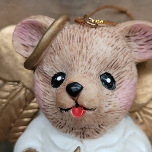 Precious Angel Bear Holiday Ornament. 1996 Claire&#39;s Christmas Adorableness 3&quot; x 3.75&quot;