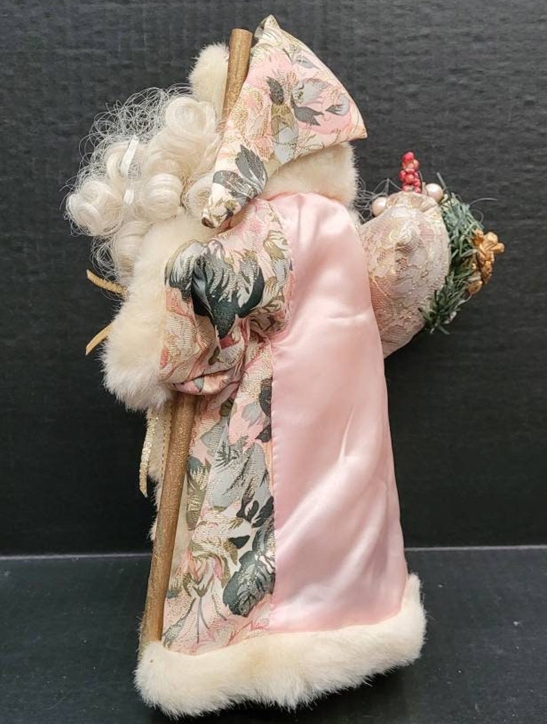 EXCEPTIONAL VINTAGE SANTA Tree Topper Santa Clause Gold Tapestry Robe