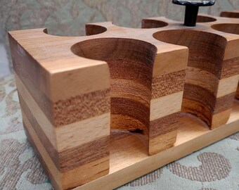 Butcher Block Vintage Poker Rack/Carrier>Mid-Century + Bonus Old Poker Chips