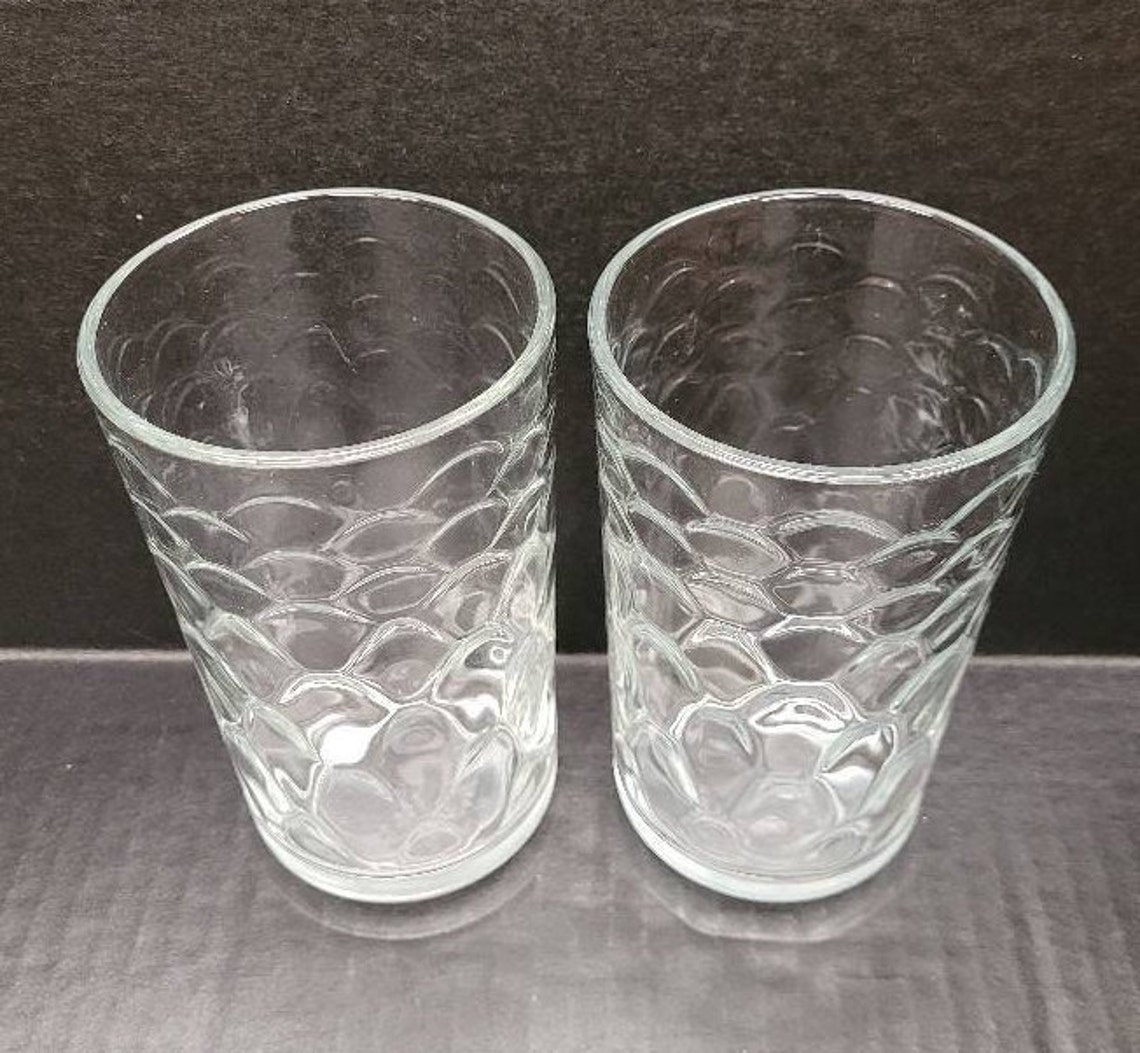 Heavy 1980s Glassware/libbey16oz BUBBLE Glass Tumblers Etsy