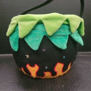 Plush Witches Cauldron with handle. Fall Halloween Decor 8"x 9"> Fabric & Felt Halloween Decor>Witches Decor>Holiday Decor