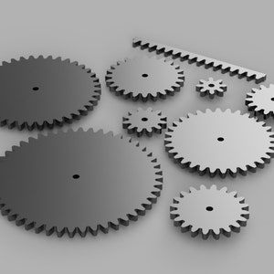 3D Gears for 3D Printer  8 Diametral Pitch STL DXF PDF Digital Files Only.! Real Working Gears!