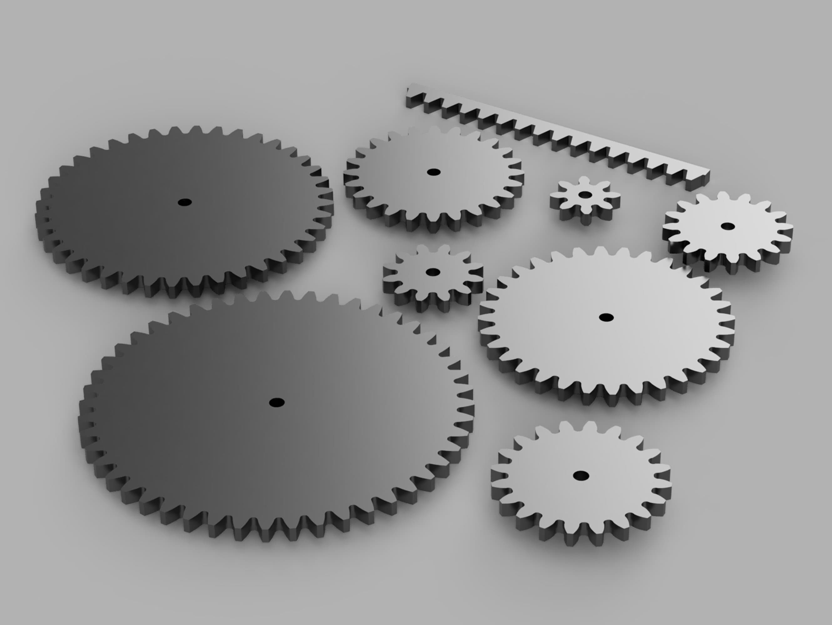 3D Gears for 3D Printer 8 Diametral Pitch STL DXF PDF Files 