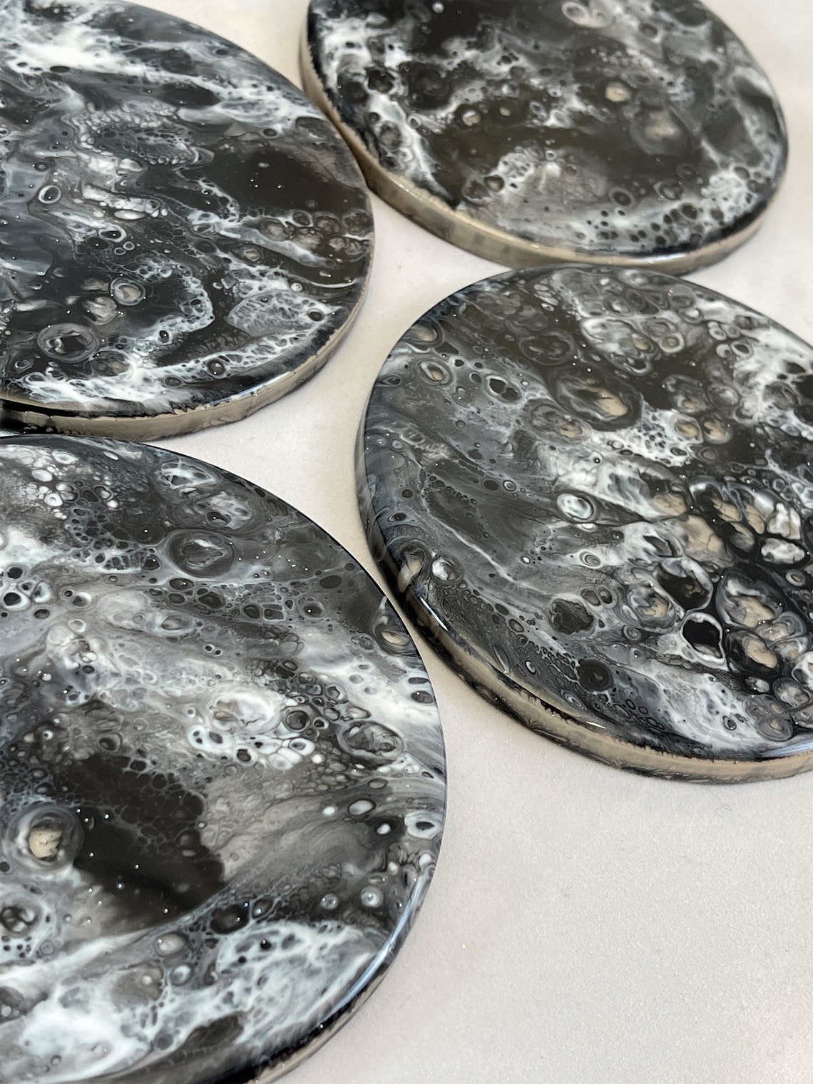 Marble Coasters Resin Coaster Set of 4 Gift for Her Cadeau Etsy