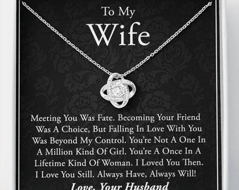 Premium Round Necklace Anniversary Gift for Wife I Love You Always Have Always Will Birthday Gift for Wife Necklace Gift for Her