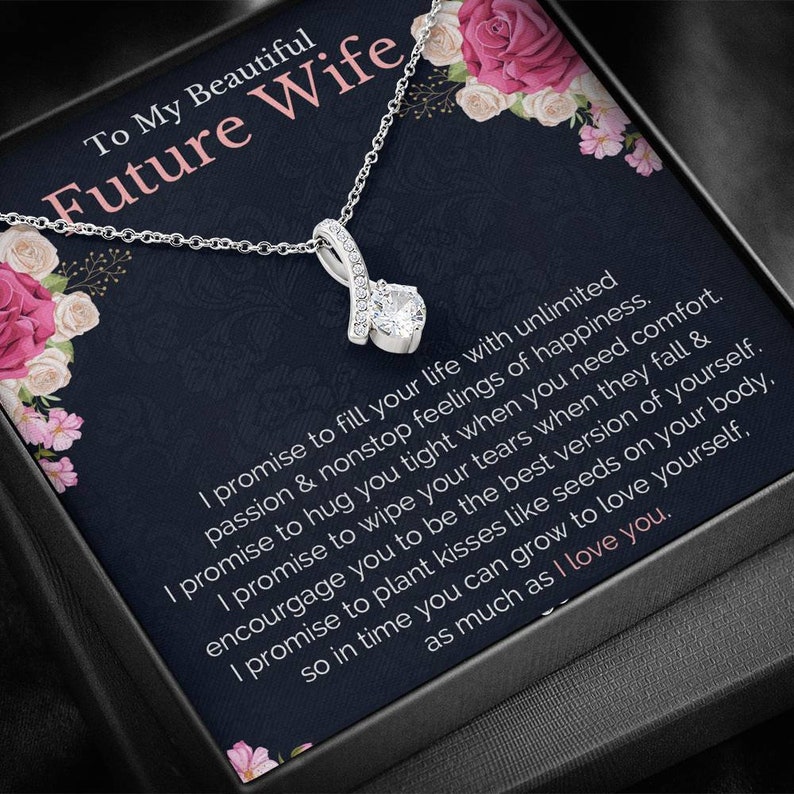 To My Future Wife Necklace Birthday Gift for Fiancee Future Wife Gift for Bride from Groom Fiance Gifts Engagement Gift for Future Wife