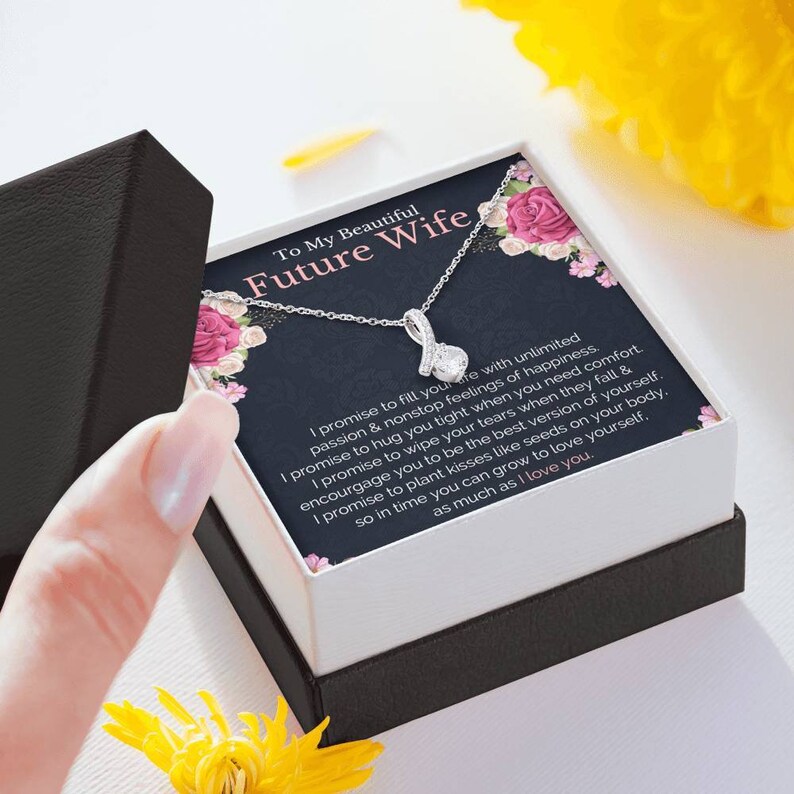 To My Future Wife Necklace Birthday Gift for Fiancee Future Wife Gift for Bride from Groom Fiance Gifts Engagement Gift for Future Wife