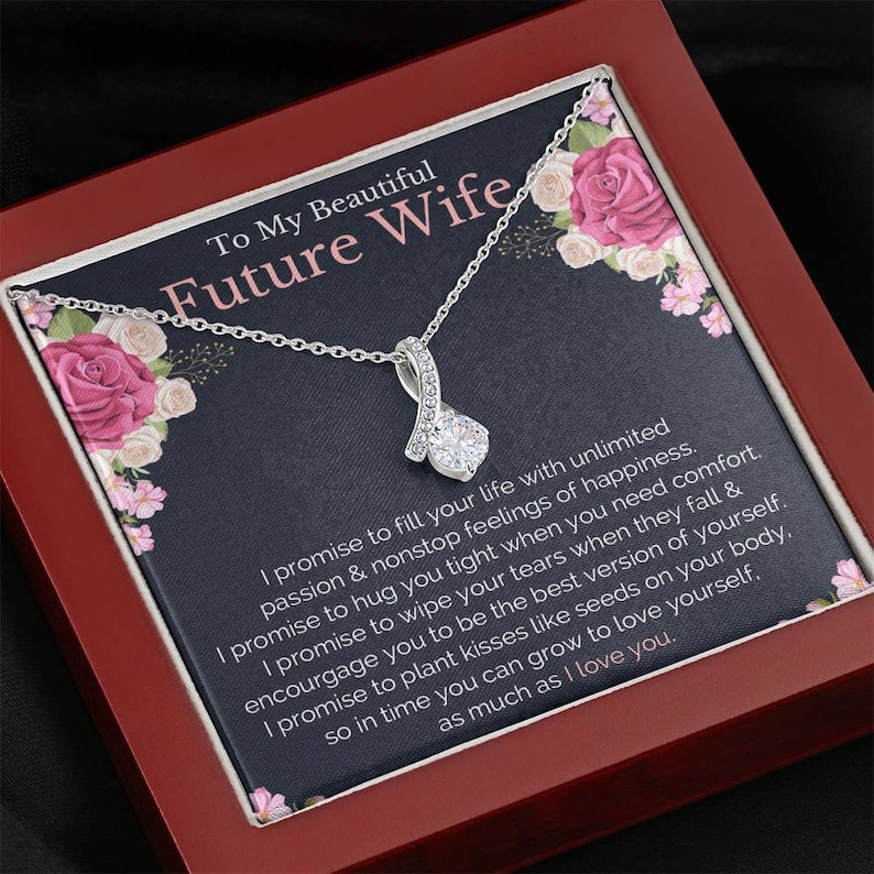 To My Future Wife Necklace Birthday Gift for Fiancee Future Wife Gift for Bride from Groom Fiance Gifts Engagement Gift for Future Wife